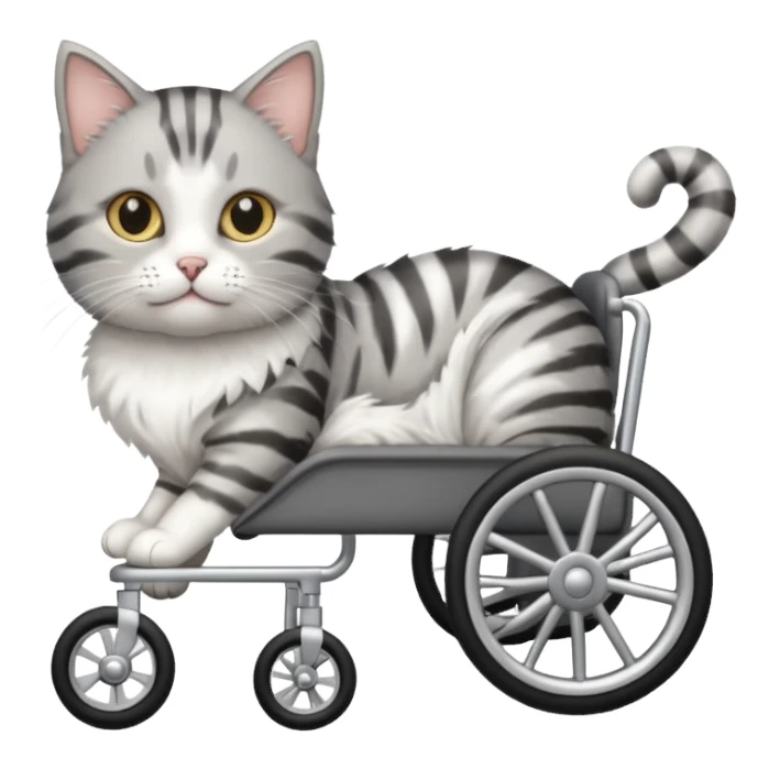 cat in a pet wheelchair sticker