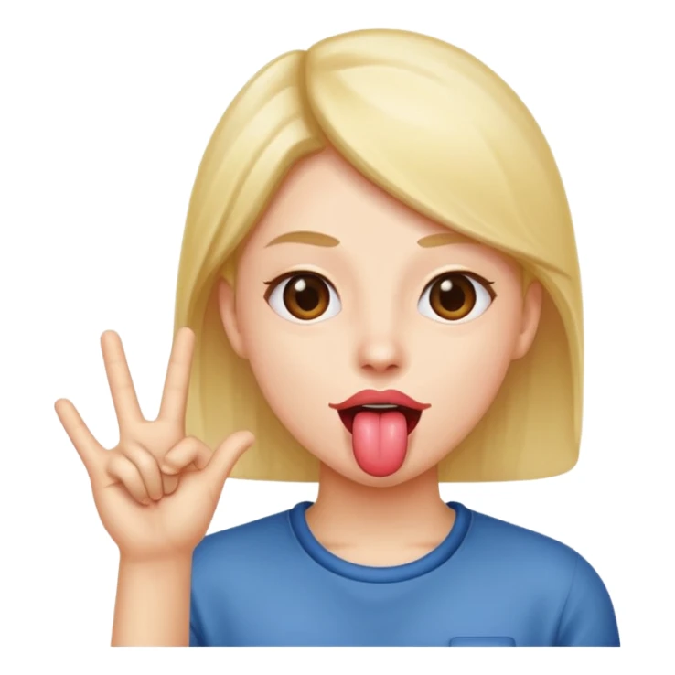 Sticking tongue out with hands to the side sticker