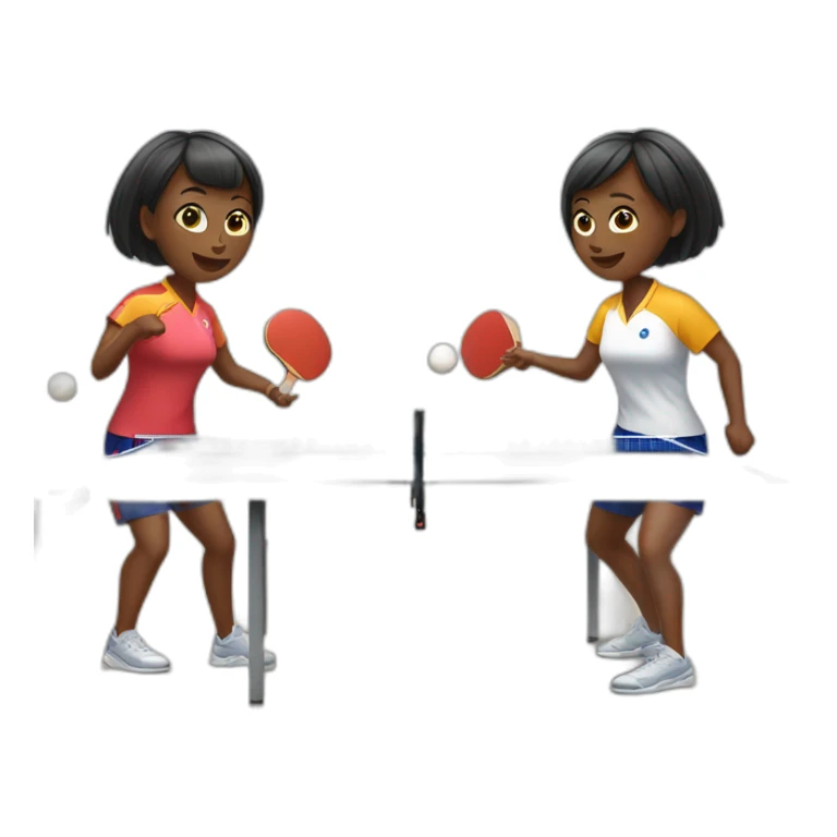 two women play table tennis sticker