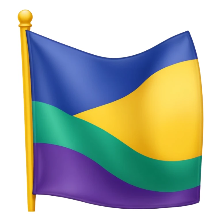 Bandera color azul amarillo morado y verde, seccionada en 4 sticker