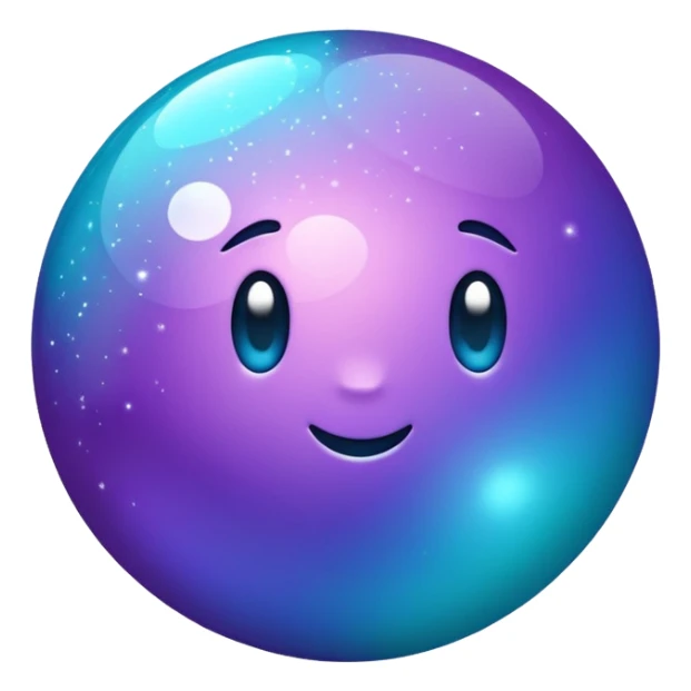 glitter purpel cian little ball sticker