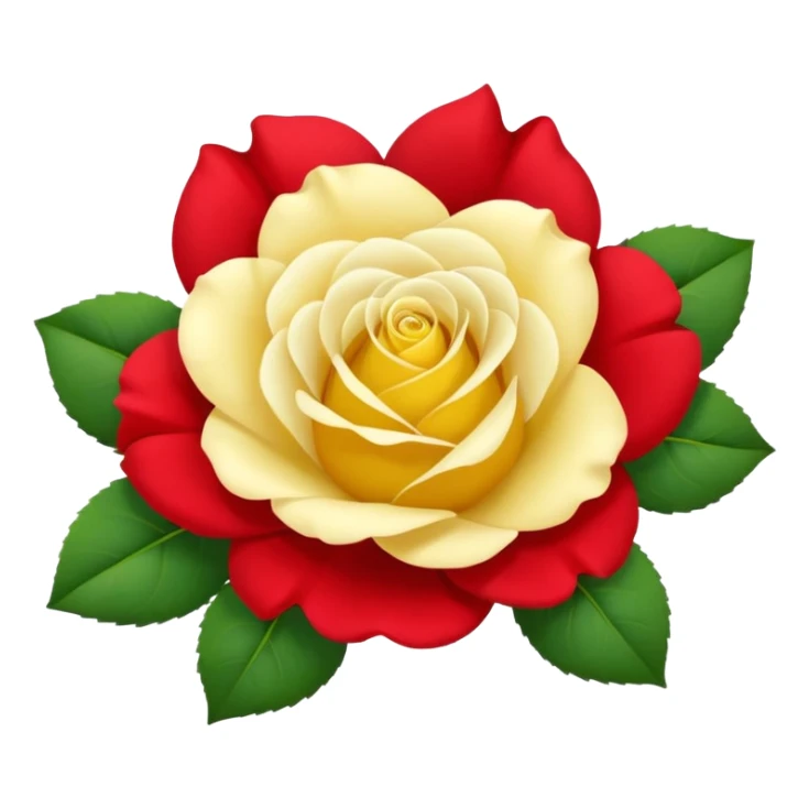 One red flower and one white flower and one small yellow rose below them sticker