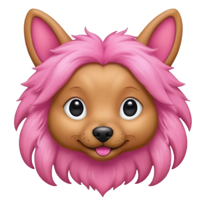 alien pink haired dog wearing earrings sticker