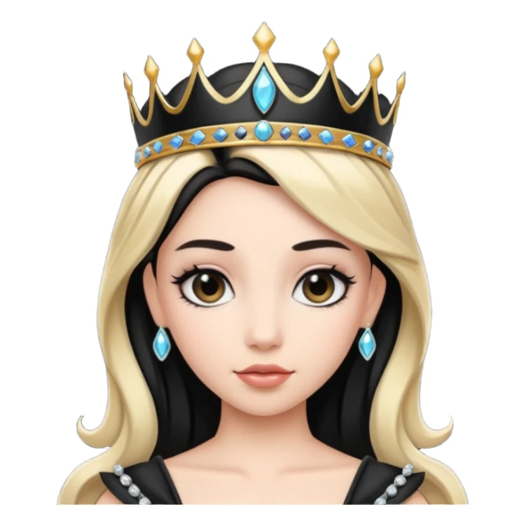 Obsidian Princess – black tiara + black trim,Shadow Princesses. sticker