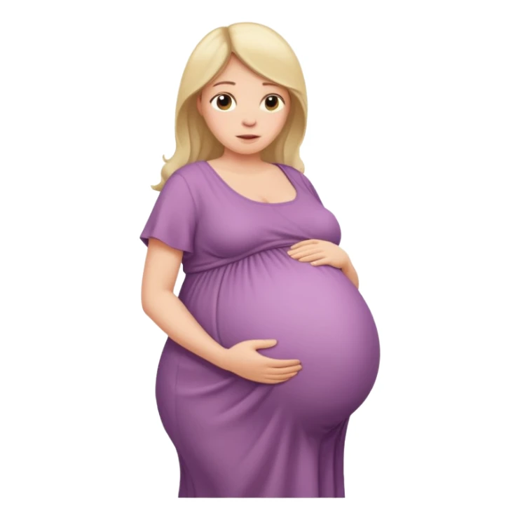 very heavily pregnant overdue lady with large belly  sticker