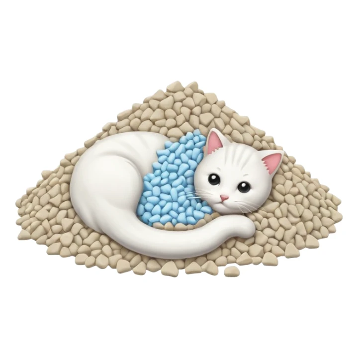 a pile of cat litter (white) sticker
