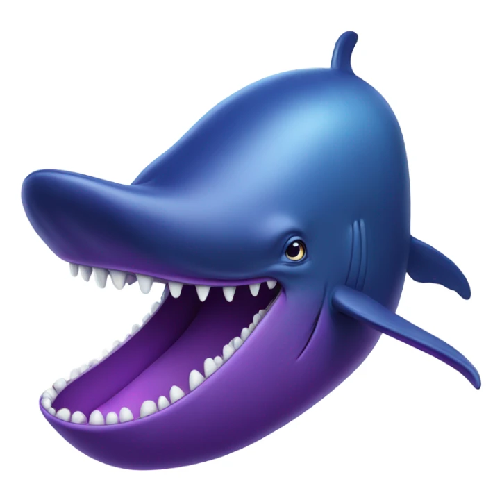 Blue whale purple, open mouth sticker