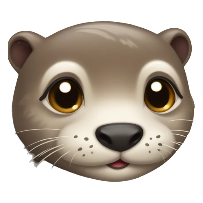 cute cartoon otter with heart-shaped eyes, only ead sticker