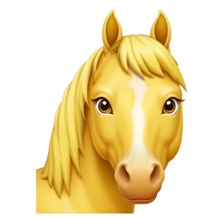A mature all-yellow horse with its face facing the screen sticker
