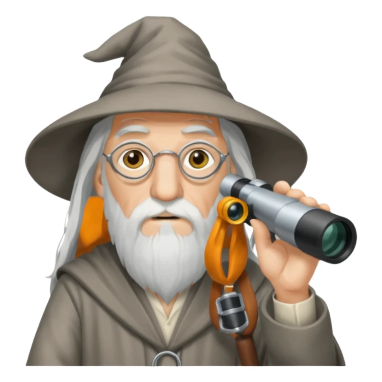 gandalf wizard watching in the binocular sticker