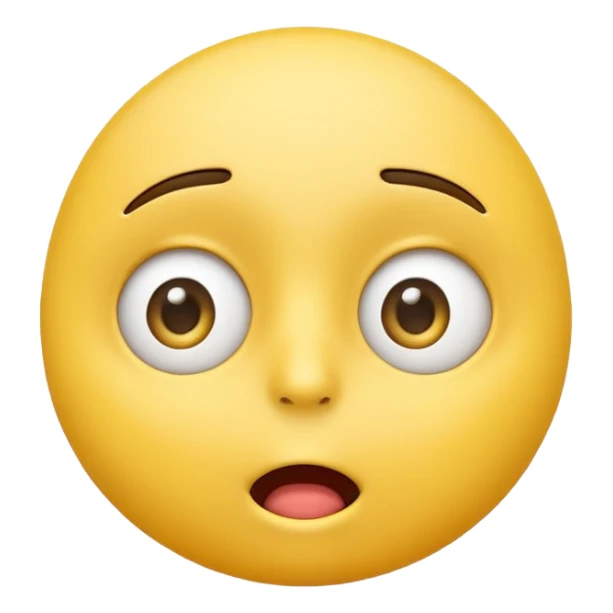 Create a royalty free "thinking" emoji with the mouth pulled up to the left and the eyes looking up to the right sticker