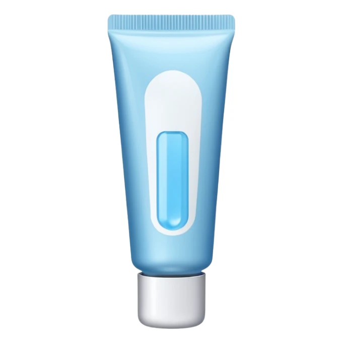 ointment tube light blue and white, thin sticker