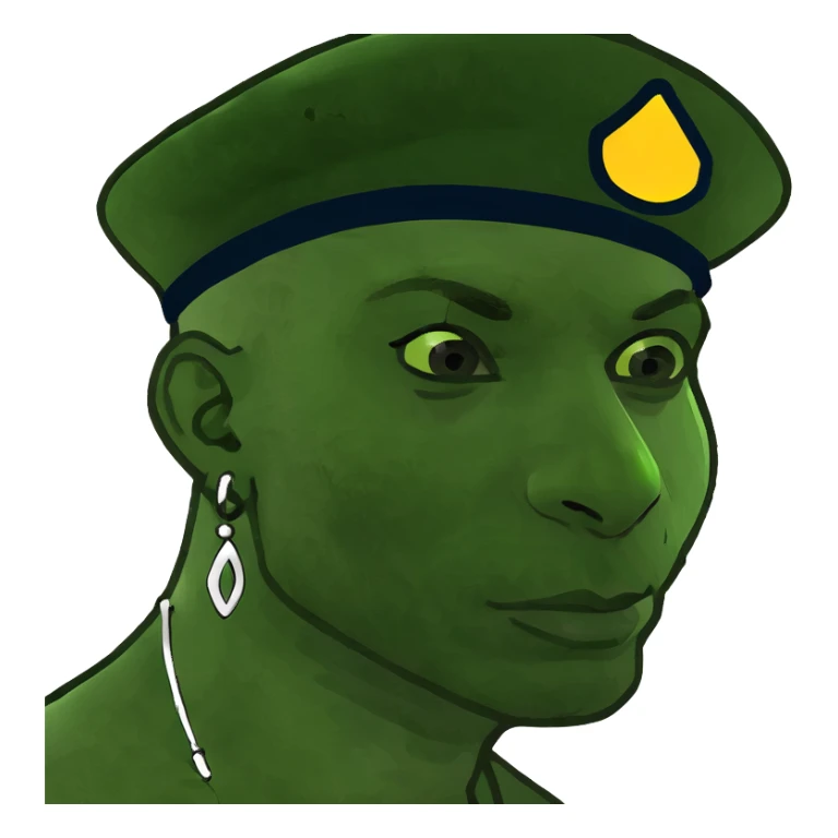 dark-skinned male portrait with earrings sticker