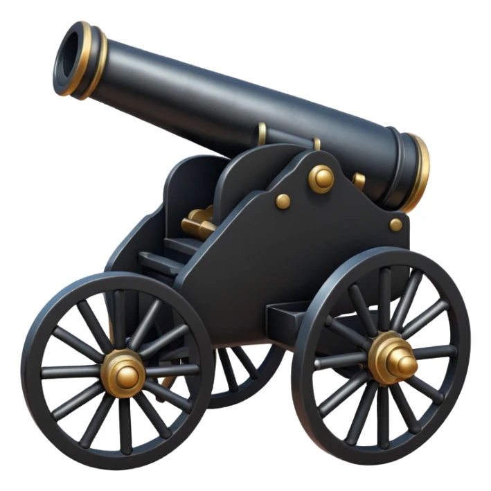 A black shiny antique cannon sticker