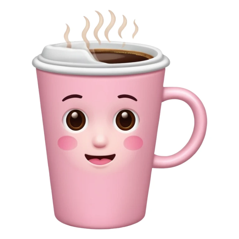 light-pink cup of coffee, no emotions sticker