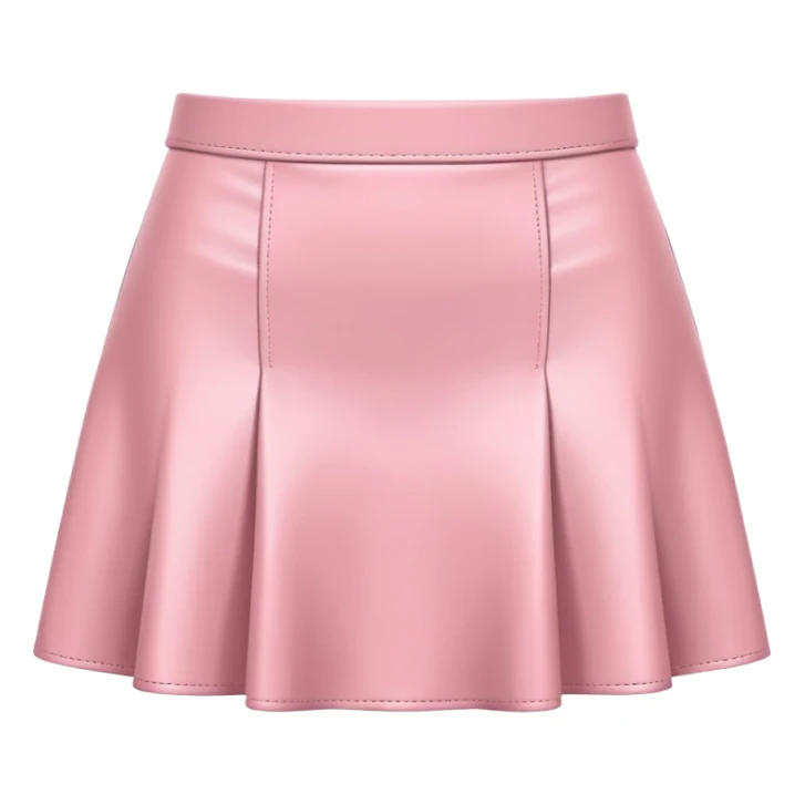 super realistic isolated light pink leather mini skirt sticker