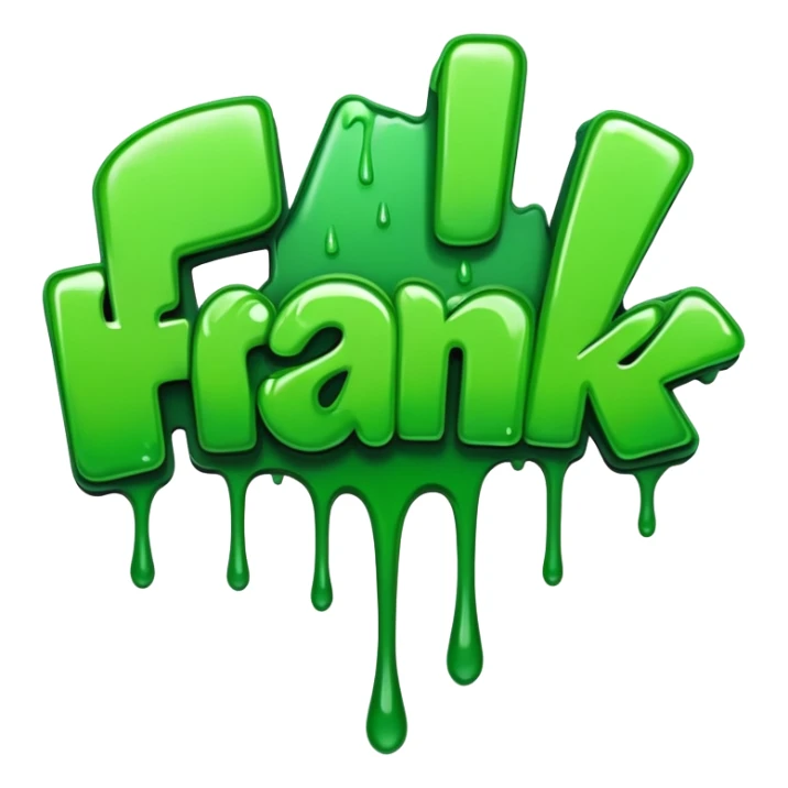 In green Graffiti the word Frank sticker