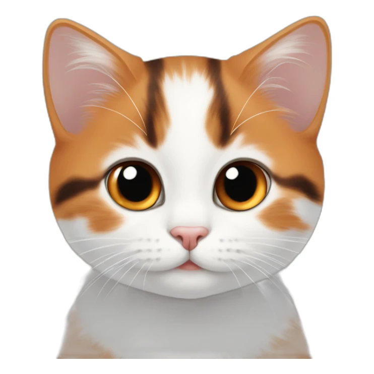Orange brown black white clico cute baby cat sticker