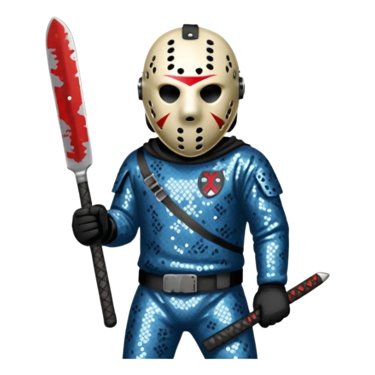 Jason Voorhees with slate sequin outfit  sticker