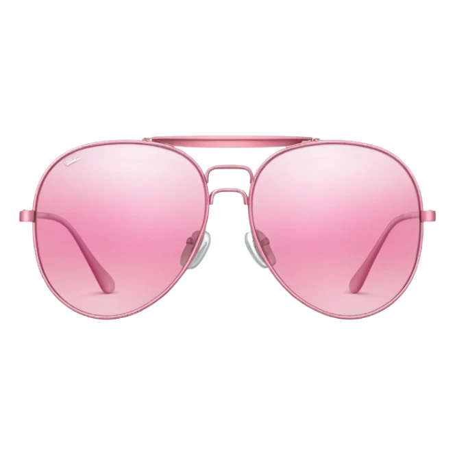 pink aviator glasses, classic pilot style with pink tinted lenses and thin metal frame sticker