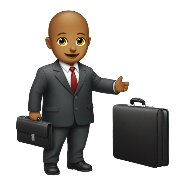Baby wearing suit and holding a briefcase sticker