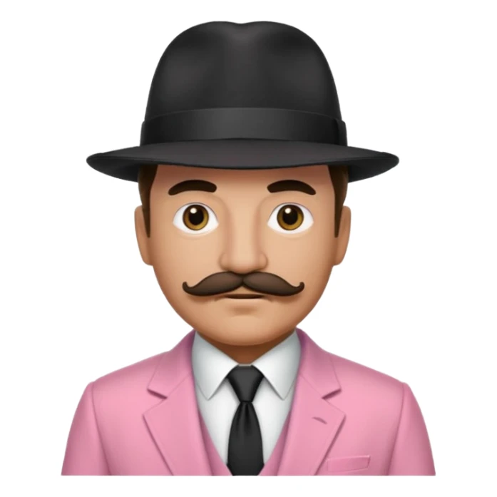 Mobster in Pink Suit – Pink jacket, black tie, mustache, black hat.



 sticker