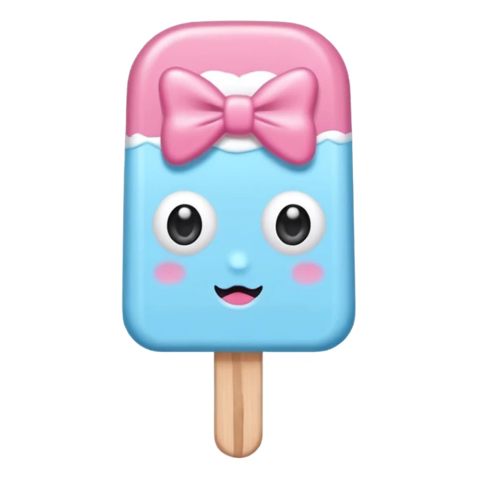 monochrome popsicle with eyes and head bow sticker