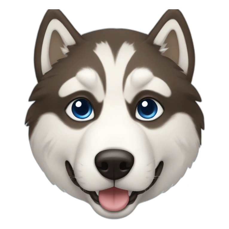 Husky in capuchino colors with one blue and one amber iris sticker