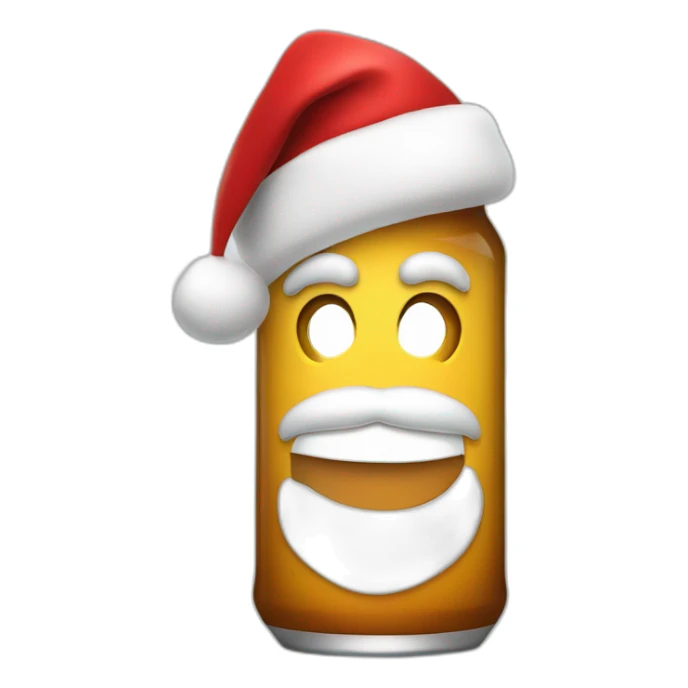 Bottle of beer with a santa hat sticker