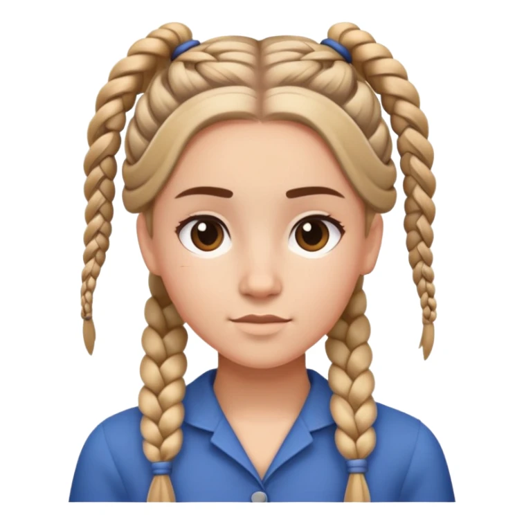 Character with neat French braids hairstyle sticker