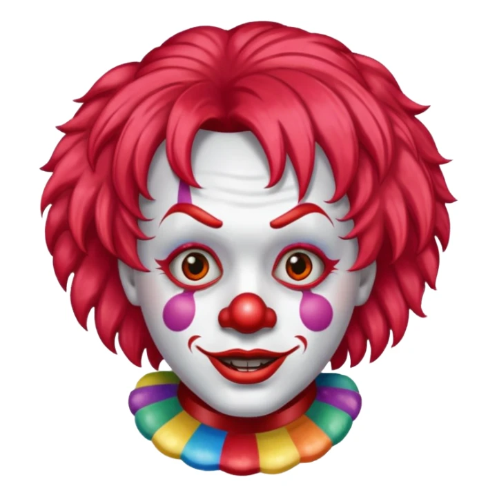 red glitter clown with the neutre facial expression sticker