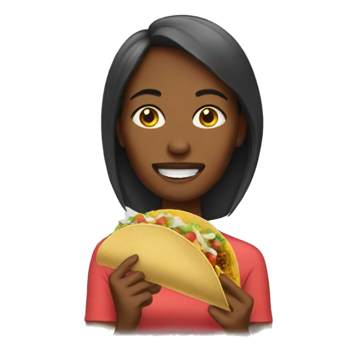 Woman eating taco sticker