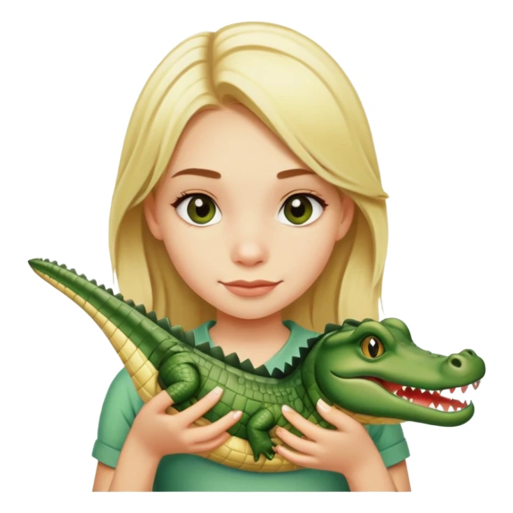 Teen blonde girl with an alligator sticker
