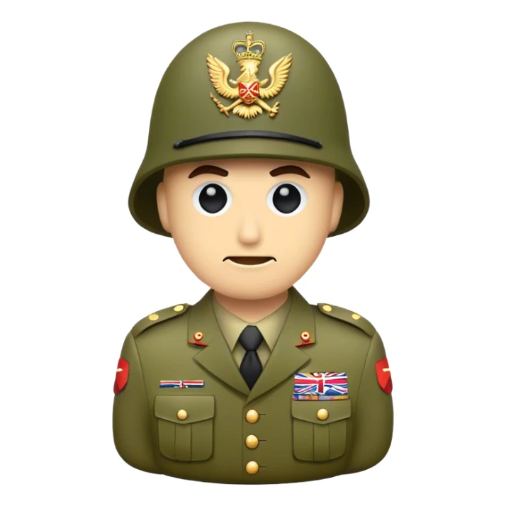 The British army is serious and photorealistic sticker