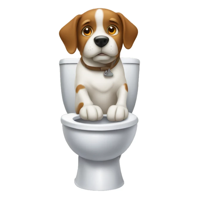 A dog sitting in the toilet sticker
