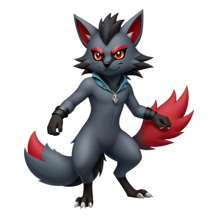Cool Edgy Zorua-Zoroark-Mightyena full body sticker