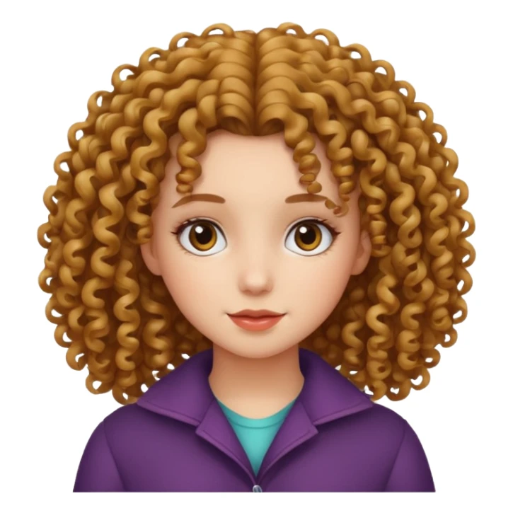 girl with curly hair sticker
