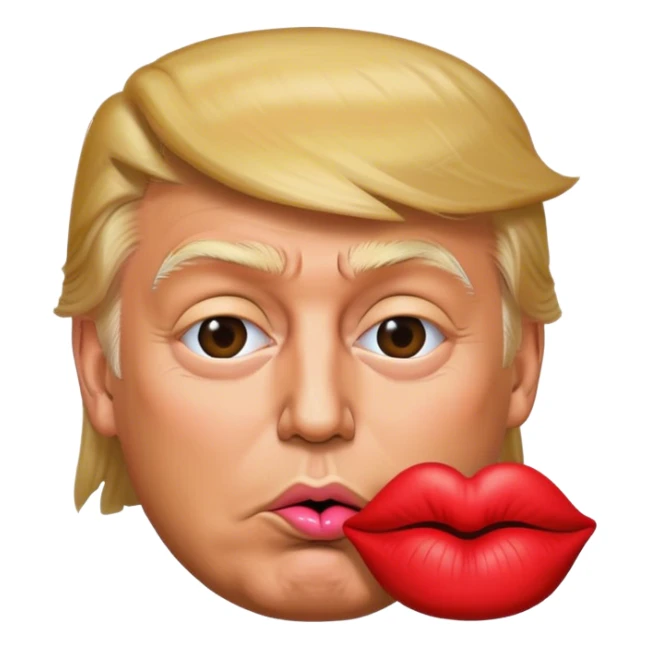 Donald trump kiss emoji sticker