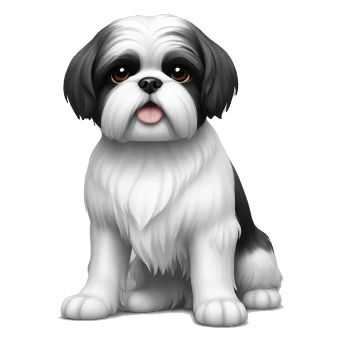 Shih tzu dog black and white sticker