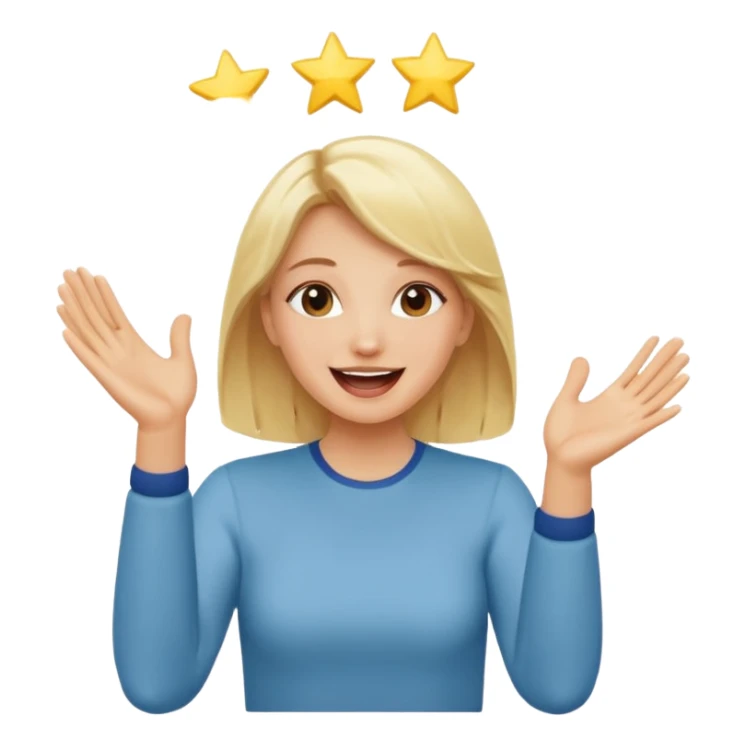 Blonde woman clapping hands with excitement  sticker