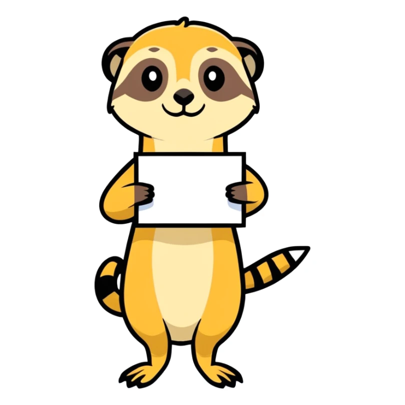 Meerkat holding a sign saying thanks sticker