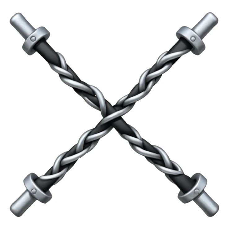 An H made of black and silver barbwire sticker