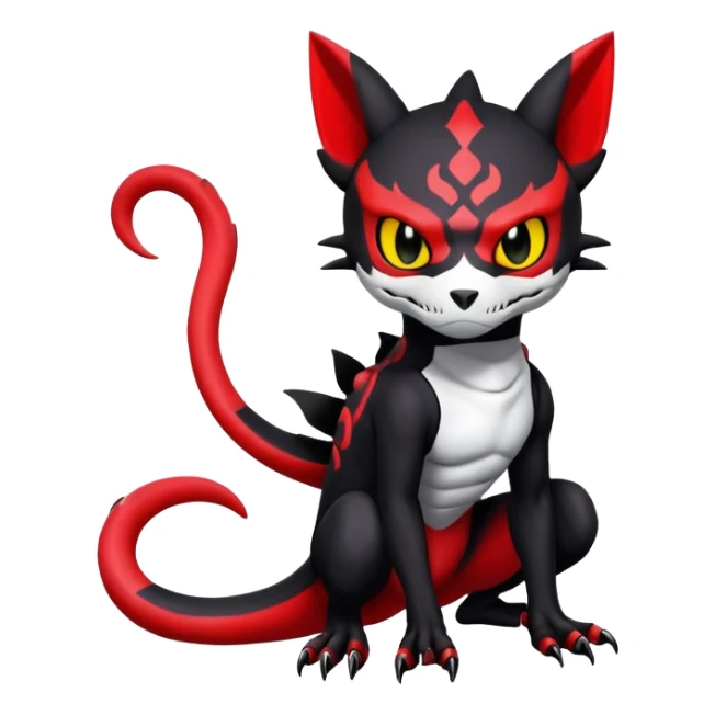 Salandit-Noibat-Litten-Hybrid with a white skull-face (Full body) sticker
