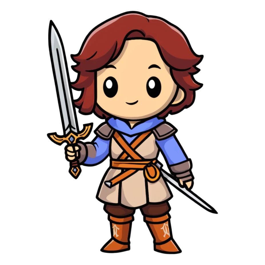 Leliana from Dragon Age as a bard with daggers sticker