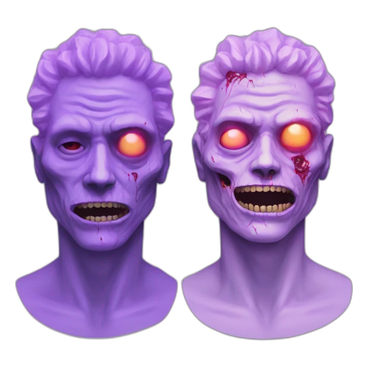 Vaporwave person, half person face half zombie face sticker