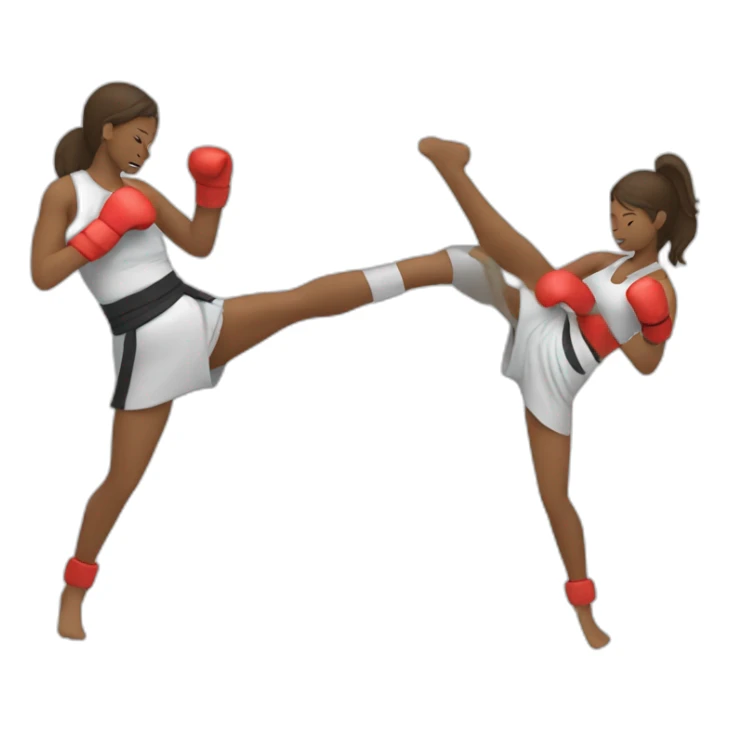 Woman kickboxing with a cast on her lag sticker