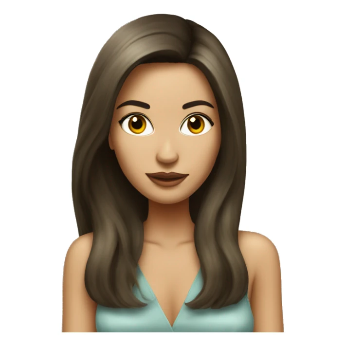 Brunette girl long hair with dirty martini sticker