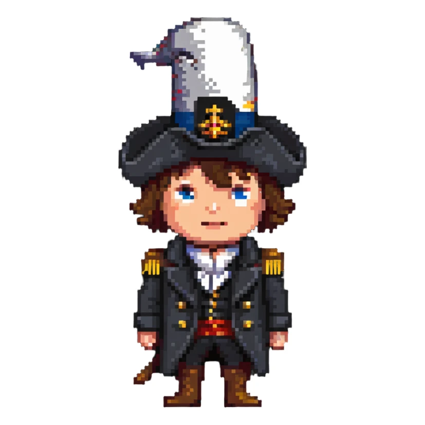 Napoleon Bonaparte with bicorn hat and hand in coat sticker