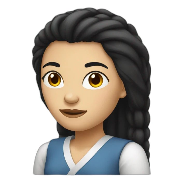 Women with long forhead and black hair sticker