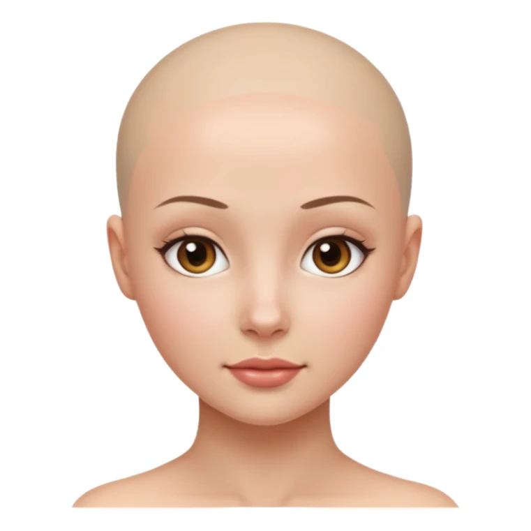 create pretty girl with bald head close up shot sticker